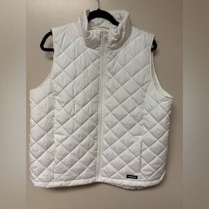 Lands' End Ivory Quilted Vest